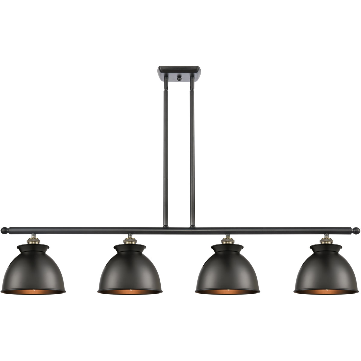 Innovations Lighting 516-4I-PN-M14-BK-LED Ballston Adirondack LED 48 inch Polished Nickel Island Light Ceiling Light in Matte Black, Ballston