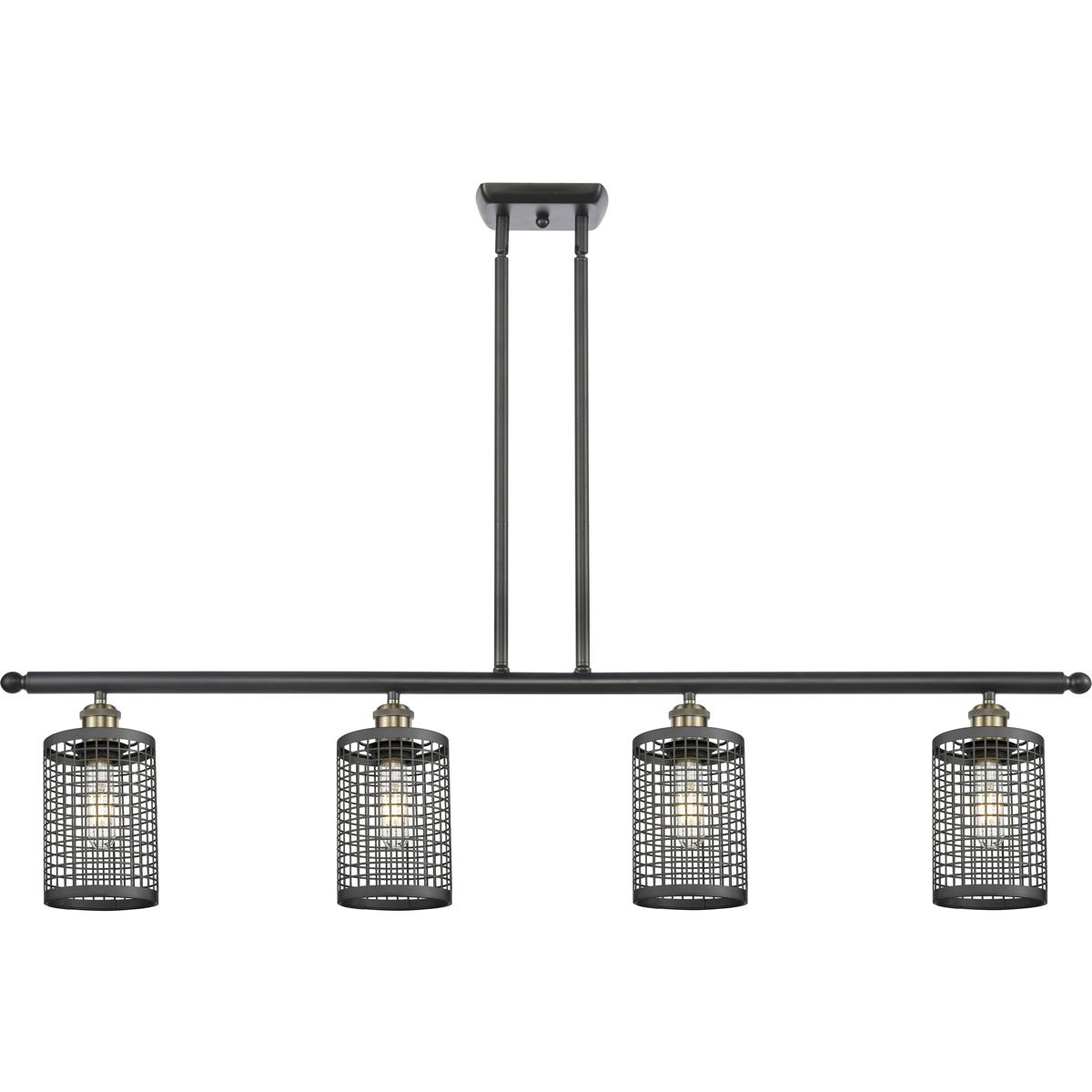 Innovations Lighting 516-4I-BAB-M18-BK Nestbrook Island Light Ceiling Light in Black Antique Brass, Matte Black
