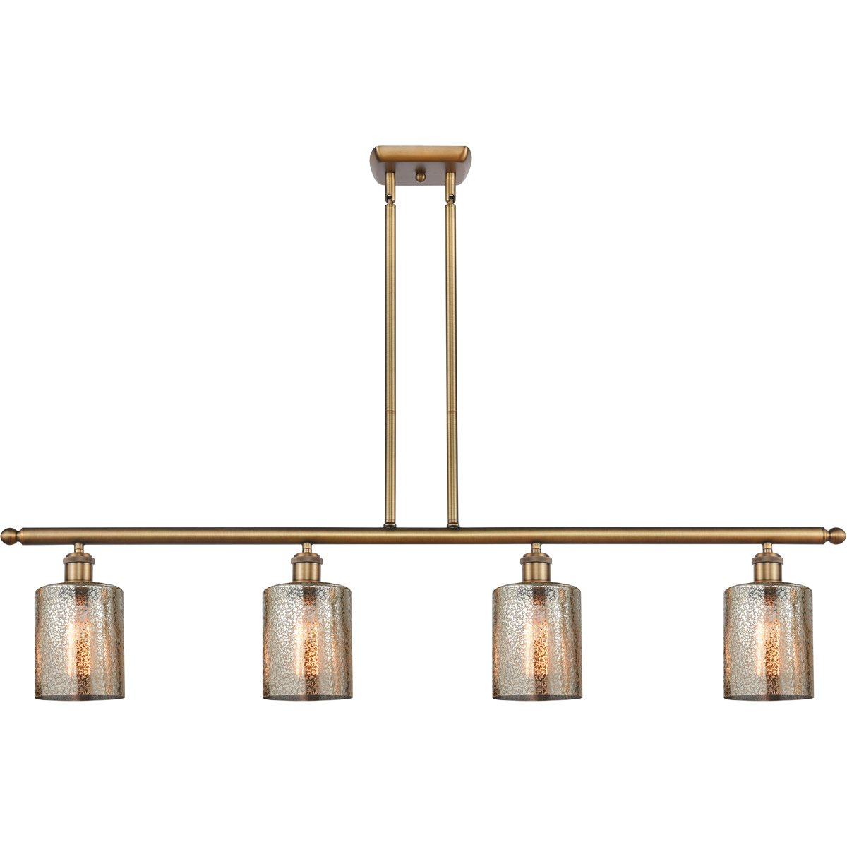 Innovations Lighting Bruno Marashlian Cobbleskill 48 Inch 4 Light LED Linear Suspension Light Cobbleskill - 516-4I-BB-G116 - Restoration-Vintage