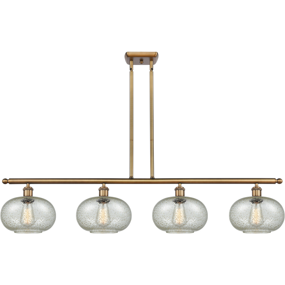 Innovations Lighting 516-4I-BB-G249-LED Ballston Gorham LED 48 inch Brushed Brass Island Light Ceiling Light in Mica Glass, Ballston