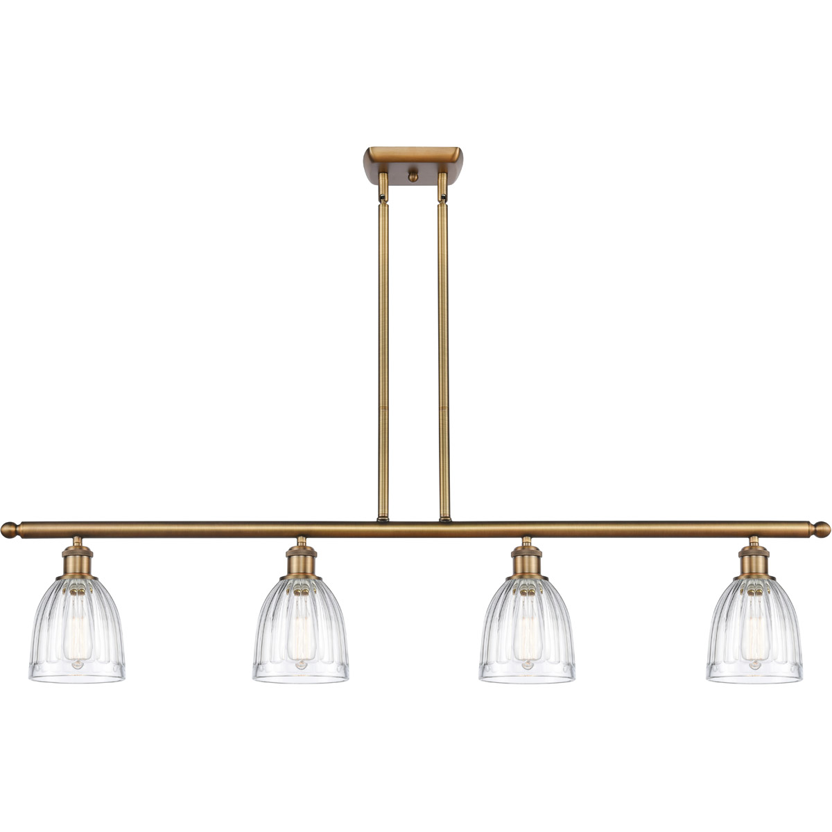 Innovations Lighting 516-4I-BB-G442 Ballston Brookfield 4 Light 48 inch Brushed Brass Island Light Ceiling Light in Clear Glass, Ballston
