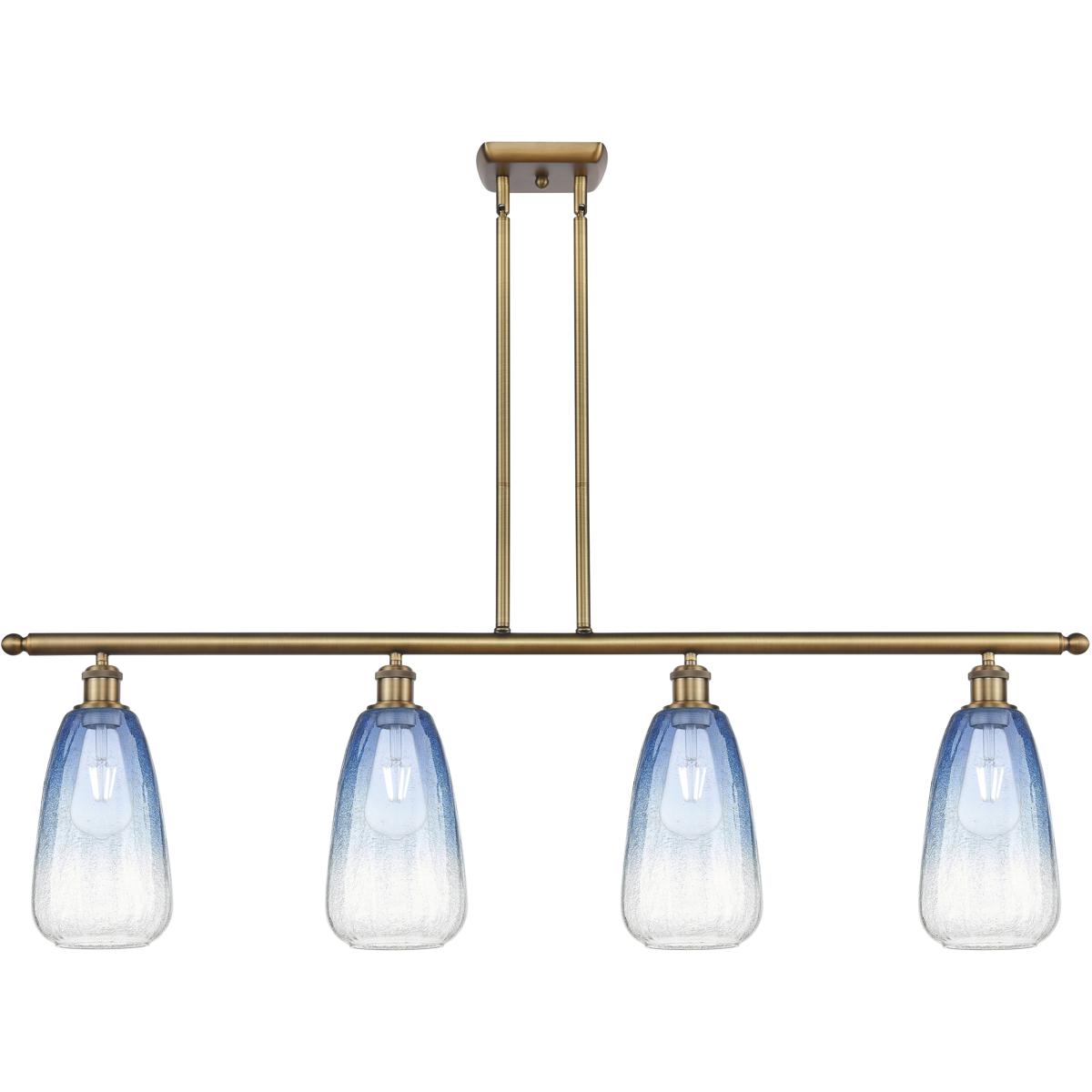 Innovations Lighting 516-4I-BB-G480-6SB Ballston Brookhaven Almond Island Light Ceiling Light in Brushed Brass, Sapphire Blue Glass