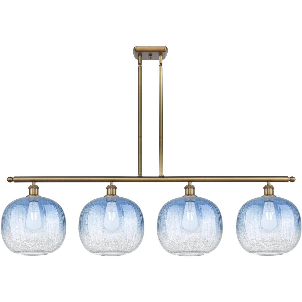 Innovations Lighting 516-4I-BB-G481-10SB Ballston Brookhaven Sphere Island Light Ceiling Light in Brushed Brass, Sapphire Blue Glass
