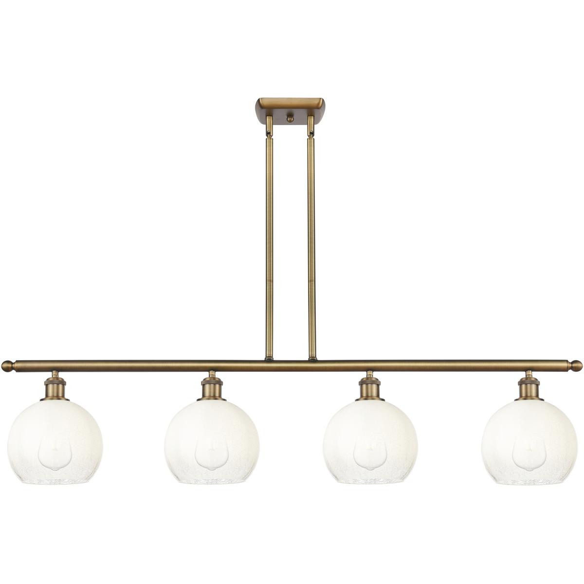 Innovations Lighting 516-4I-BB-G483-8OP Ballston Brookhaven Globe Island Light Ceiling Light in Brushed Brass, Opal Glass