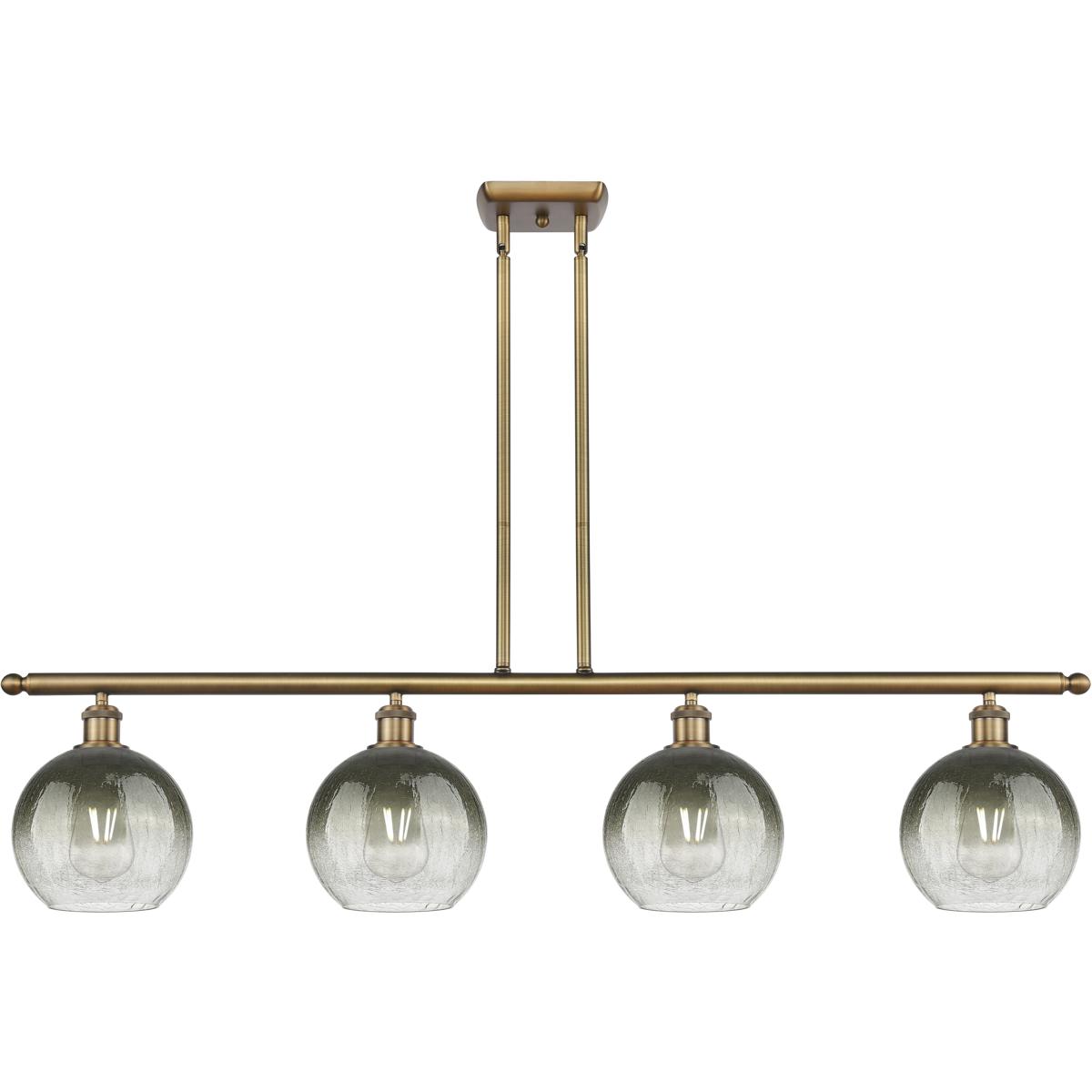 Innovations Lighting 516-4I-BB-G483-8SL Ballston Brookhaven Globe Island Light Ceiling Light in Brushed Brass, Slate Glass