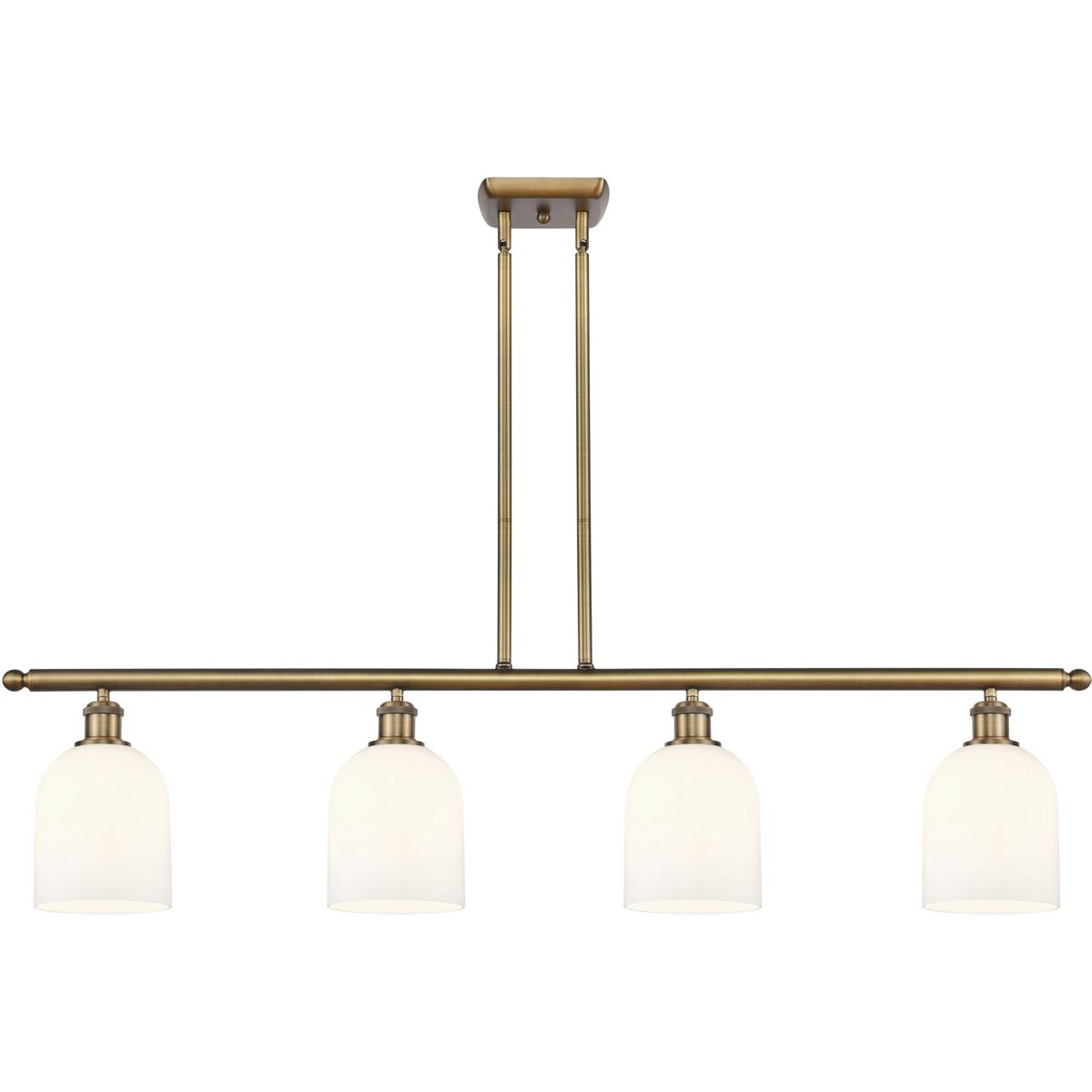 Innovations Lighting 516-4I-BB-G558-6GWH Ballston Bella 4 Light 48 inch Brushed Brass Stem Hung Island Light Ceiling Light