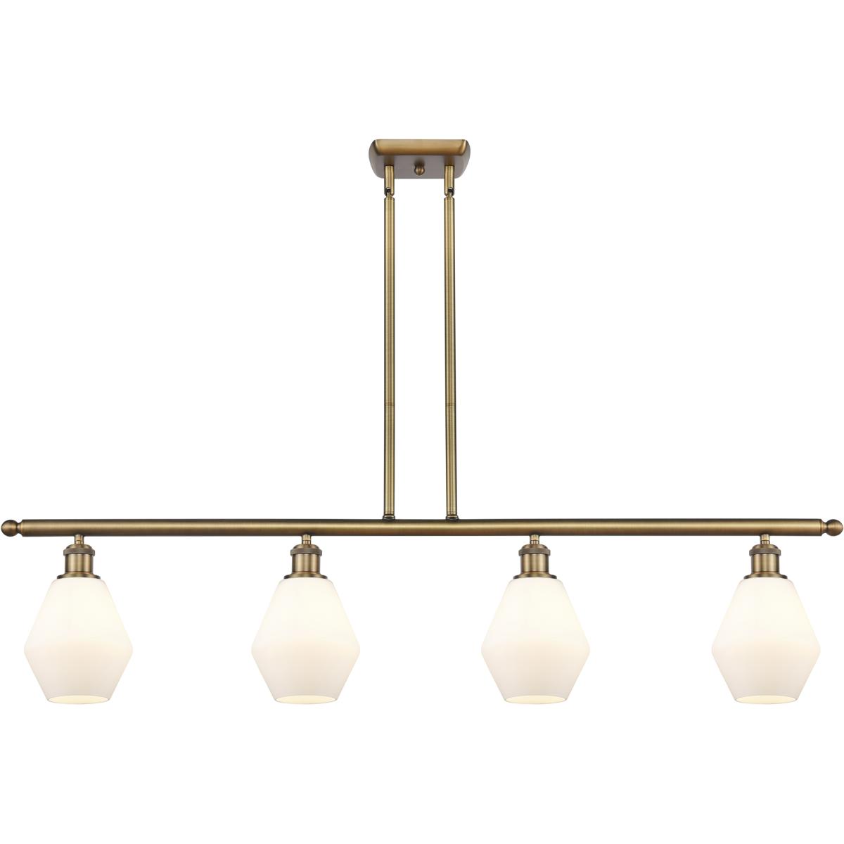 Innovations Lighting 516-4I-BB-G651-6 Ballston Cindyrella 4 Light 48 inch Brushed Brass Island Light Ceiling Light in Cased Matte White Glass