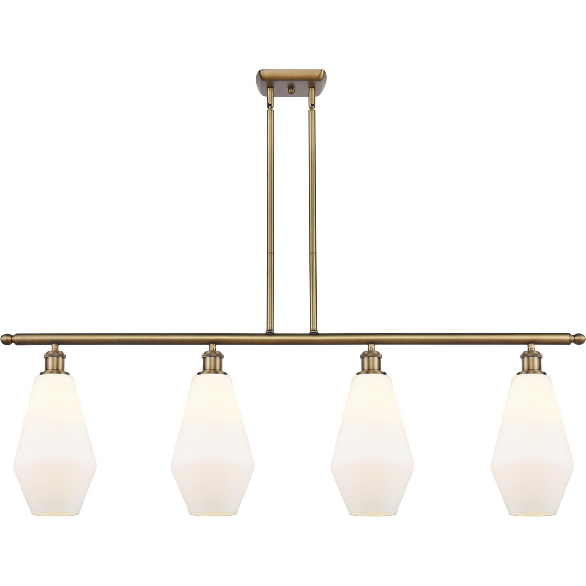 Innovations Lighting 516-4I-BB-G651-7 Ballston Cindyrella 4 Light 48 inch Brushed Brass Island Light Ceiling Light in Incandescent, Matte White Glass