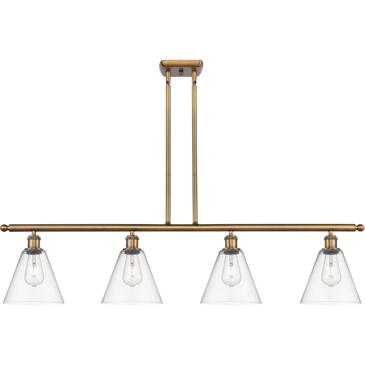 Innovations Lighting Bruno Marashlian Ballston Cone 48 Inch 4 Light Linear Suspension Light Ballston Cone - 516-4I-BB-GBC-82 - Modern Contemporary