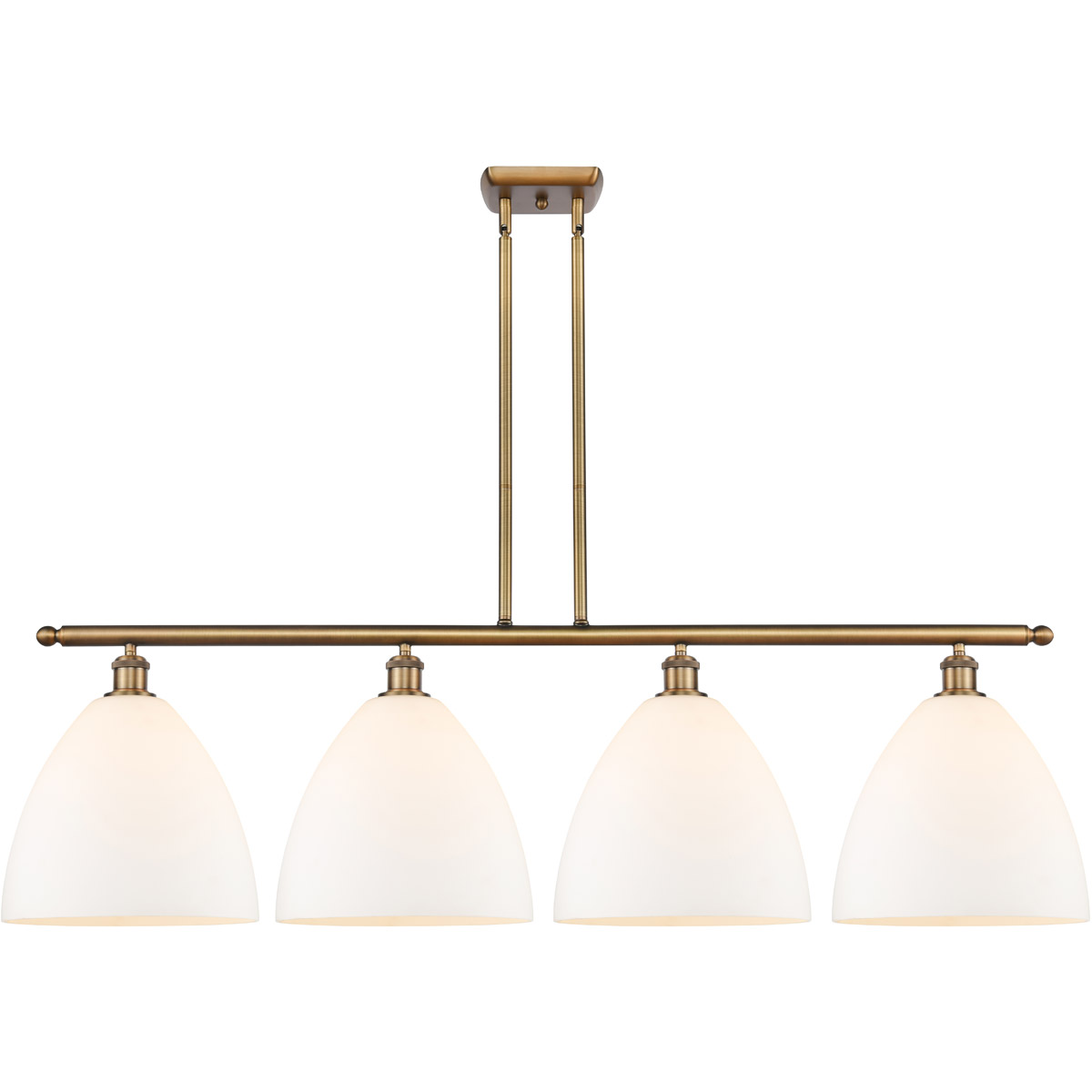 Innovations Lighting 516-4I-BB-GBD-121 Ballston Ballston Dome 4 Light 50 inch Brushed Brass Island Light Ceiling Light in Matte White Glass