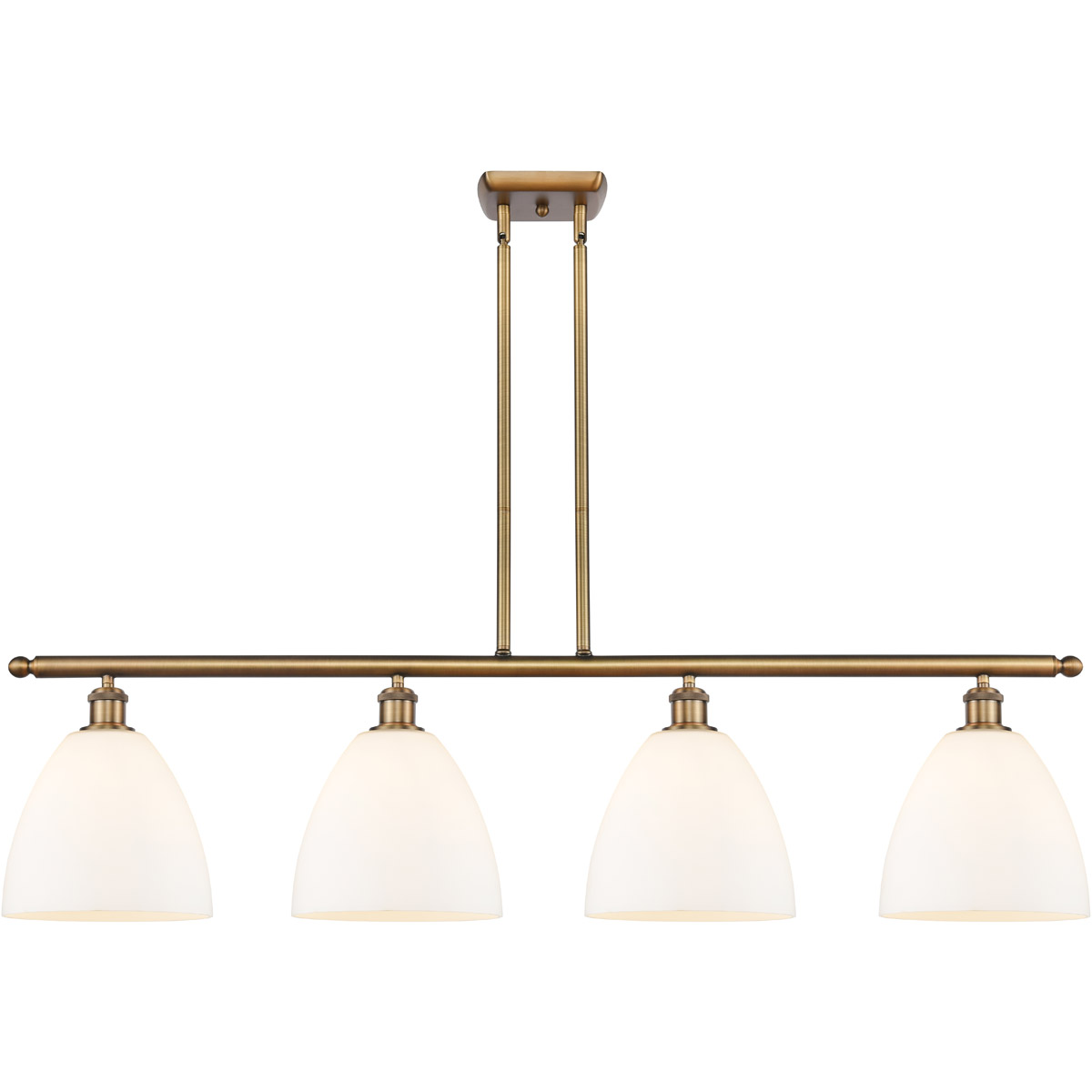Innovations Lighting 516-4I-BB-GBD-91 Ballston Ballston Dome 4 Light 48 inch Brushed Brass Island Light Ceiling Light in Matte White Glass