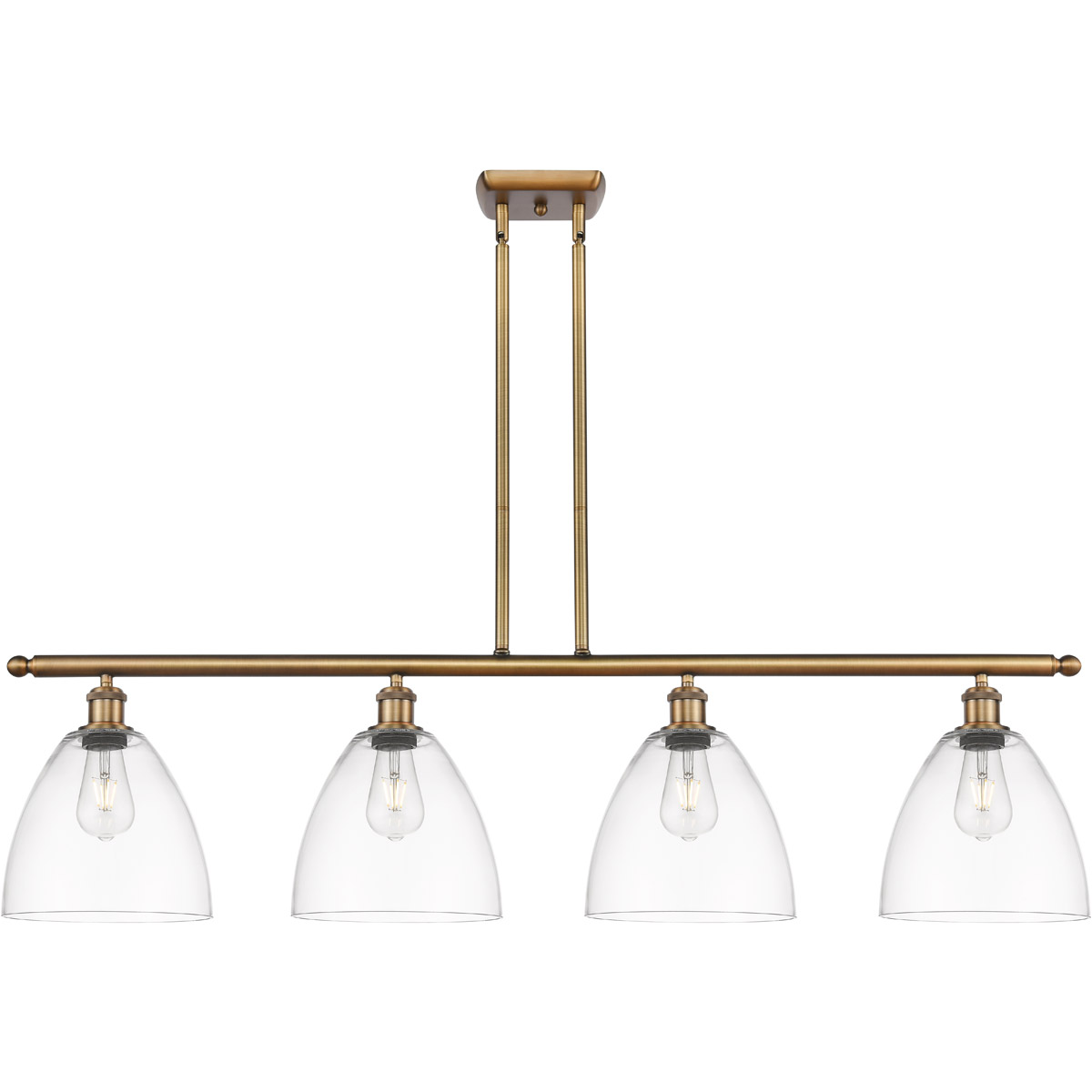 Innovations Lighting Bruno Marashlian Ballston Dome 48 Inch 4 Light Linear Suspension Light Ballston Dome - 516-4I-BB-GBD-92 - Modern Contemporary