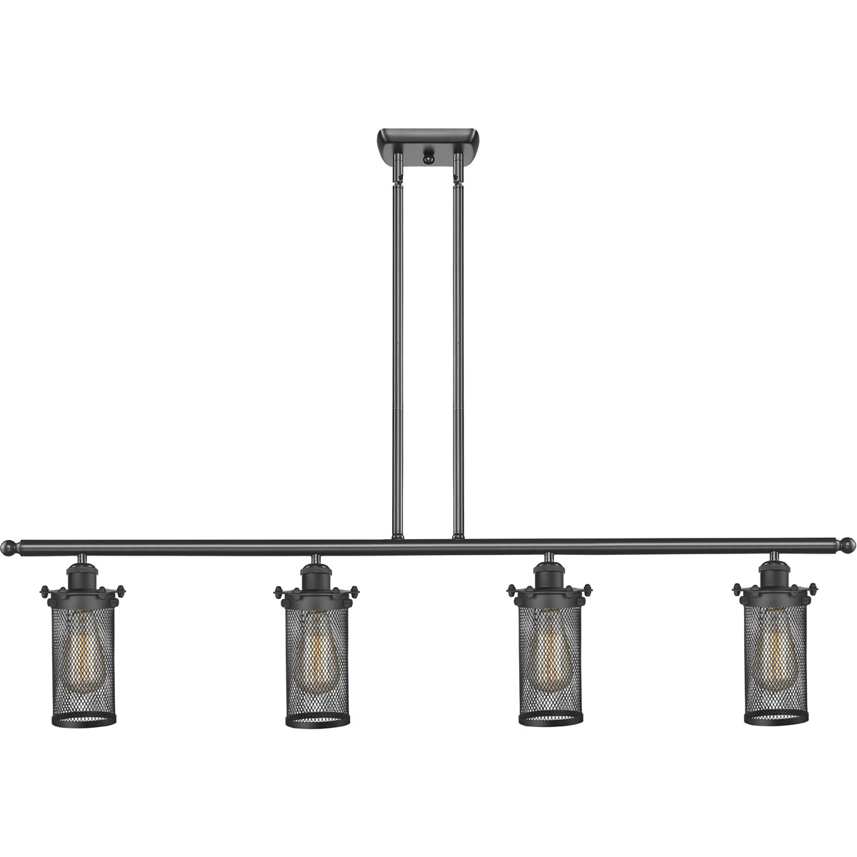 Innovations Lighting 516-4I-BK-CE219 Austere Bleecker 4 Light 48 inch Matte Black Island Light Ceiling Light