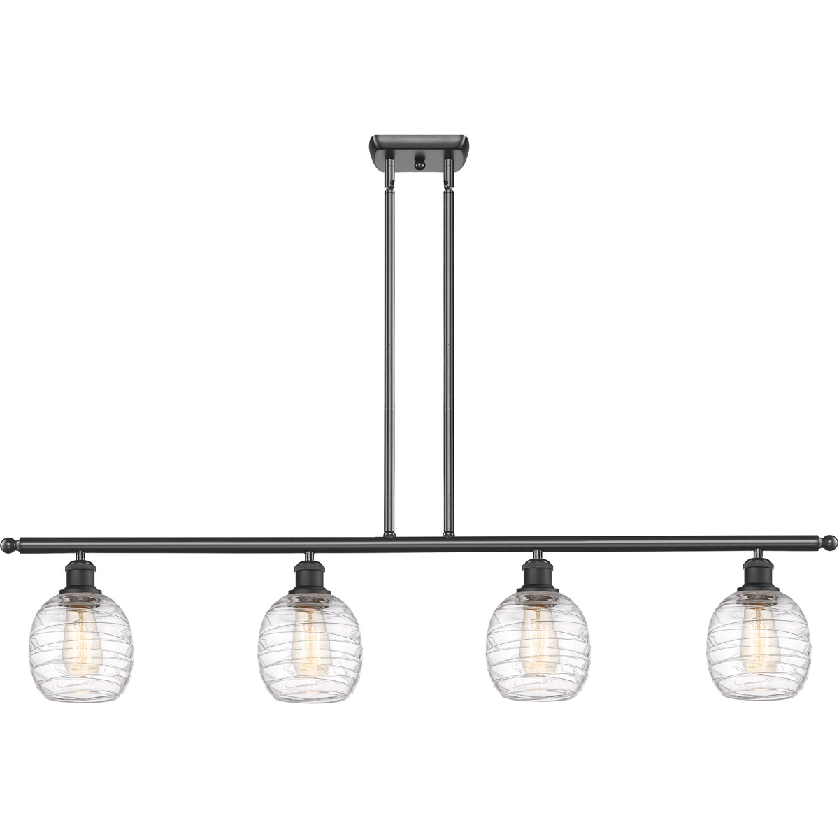 Innovations Lighting 516-4I-BK-G1013 Ballston Belfast 4 Light 48 inch Matte Black Island Light Ceiling Light