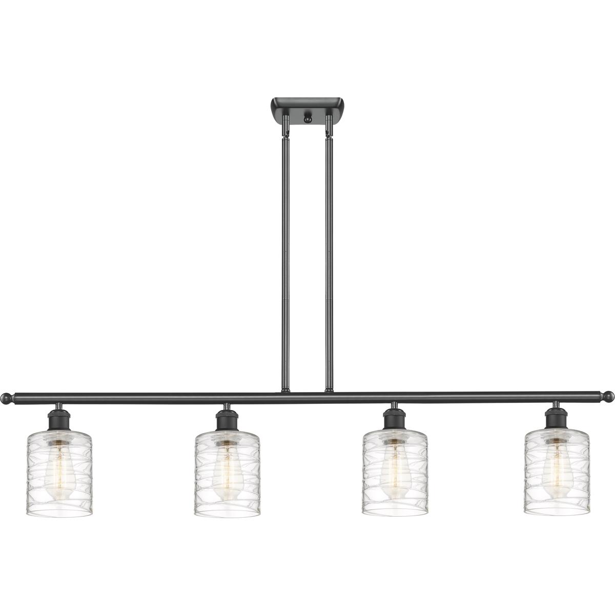Innovations Lighting 516-4I-BK-G1113 Ballston Cobbleskill 4 Light 48 inch Matte Black Island Light Ceiling Light