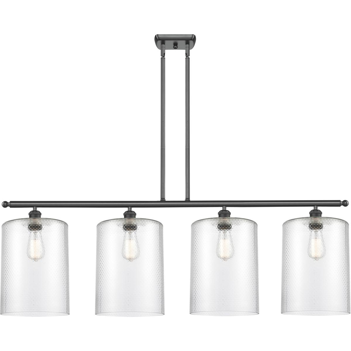 Innovations Lighting 516-4I-BK-G112-L Ballston Cobbleskill 4 Light 48 inch Matte Black Island Light Ceiling Light in Clear Glass