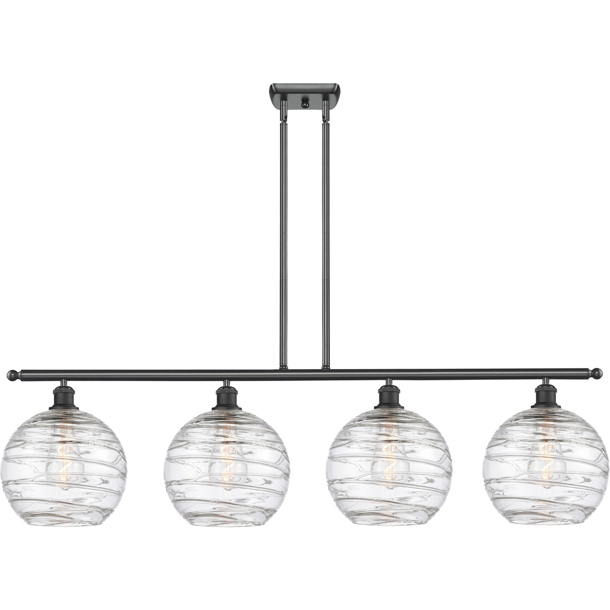 Innovations Lighting 516-4I-BK-G1213-10 Ballston Deco Swirl 4 Light 48 inch Matte Black Island Light Ceiling Light