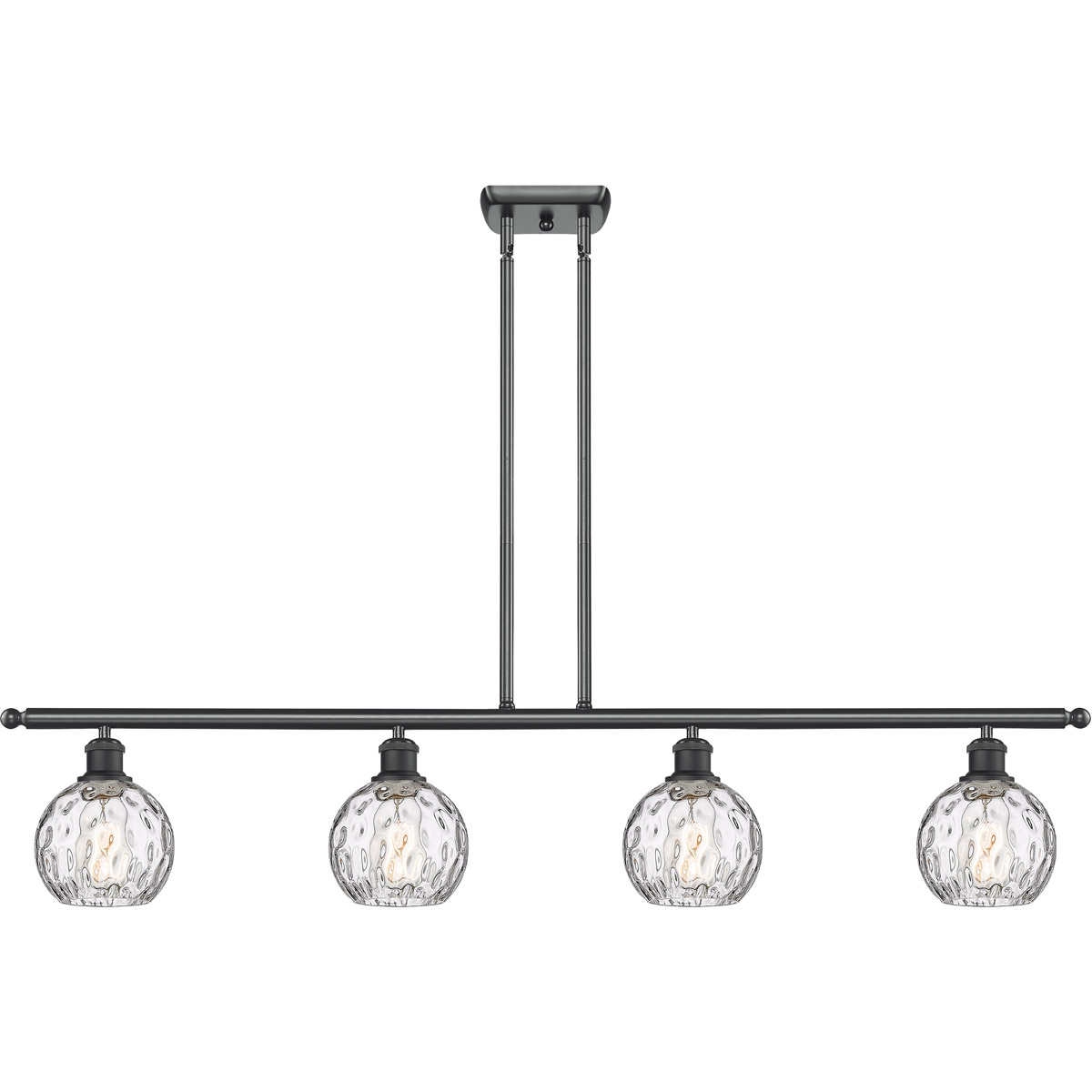 Innovations Lighting 516-4I-BK-G1215-6 Ballston Athens Water Glass 4 Light 46 inch Matte Black Island Light Ceiling Light