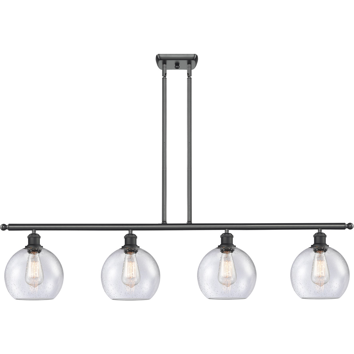 Innovations Lighting 516-4I-BK-G124-8 Ballston Athens 4 Light 48 inch Matte Black Island Light Ceiling Light
