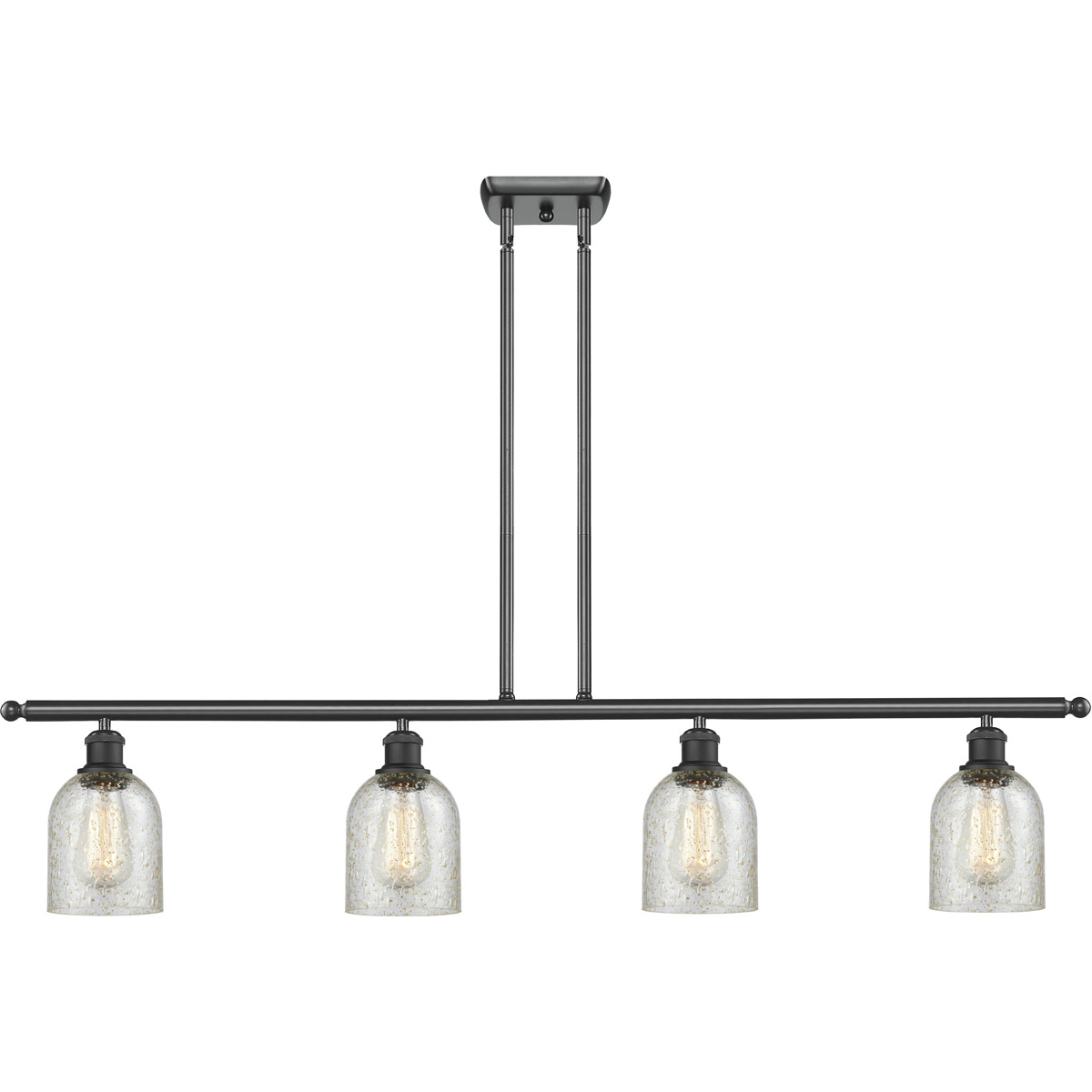 Innovations Lighting 516-4I-BK-G259 Ballston Caledonia 4 Light 48 inch Matte Black Island Light Ceiling Light in Mica Glass, Ballston