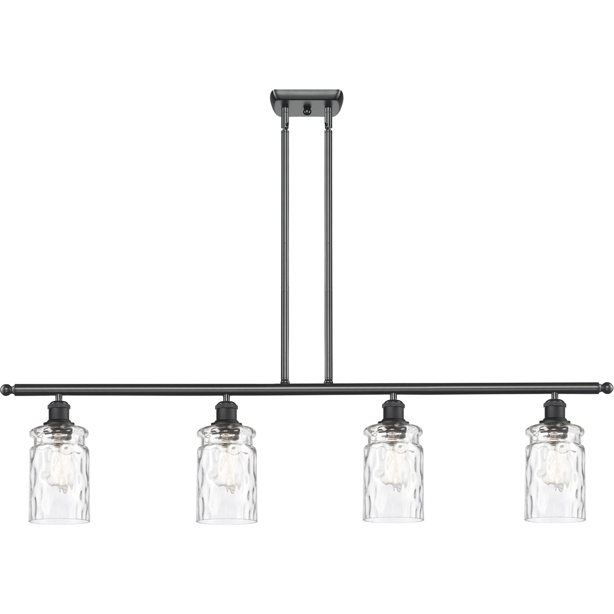 Innovations Lighting 516-4I-BK-G352 Ballston Candor 4 Light 48 inch Matte Black Island Light Ceiling Light in Clear Waterglass, Ballston