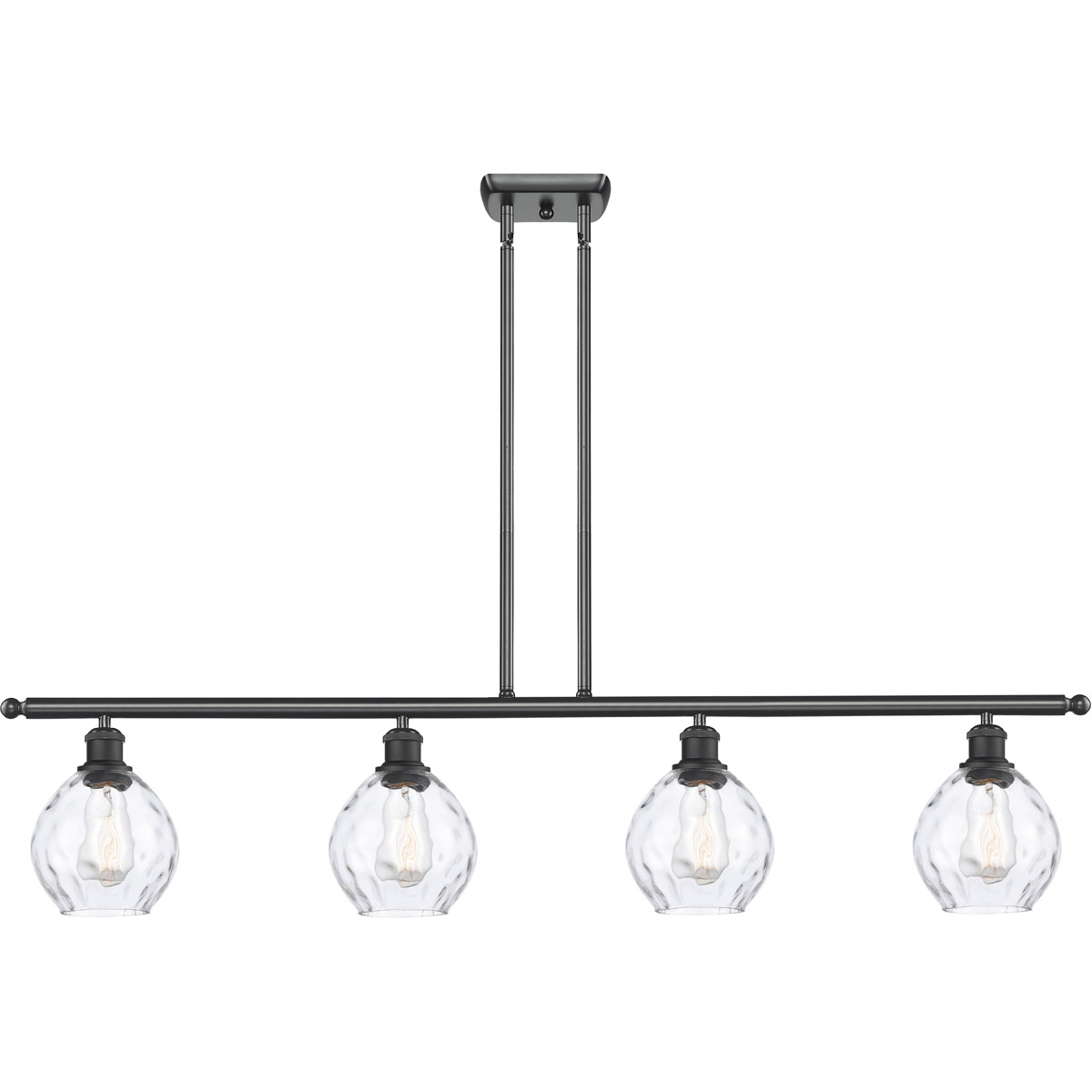 Innovations Lighting 516-4I-BK-G362-LED Ballston Small Waverly LED 48 inch Matte Black Island Light Ceiling Light, Ballston
