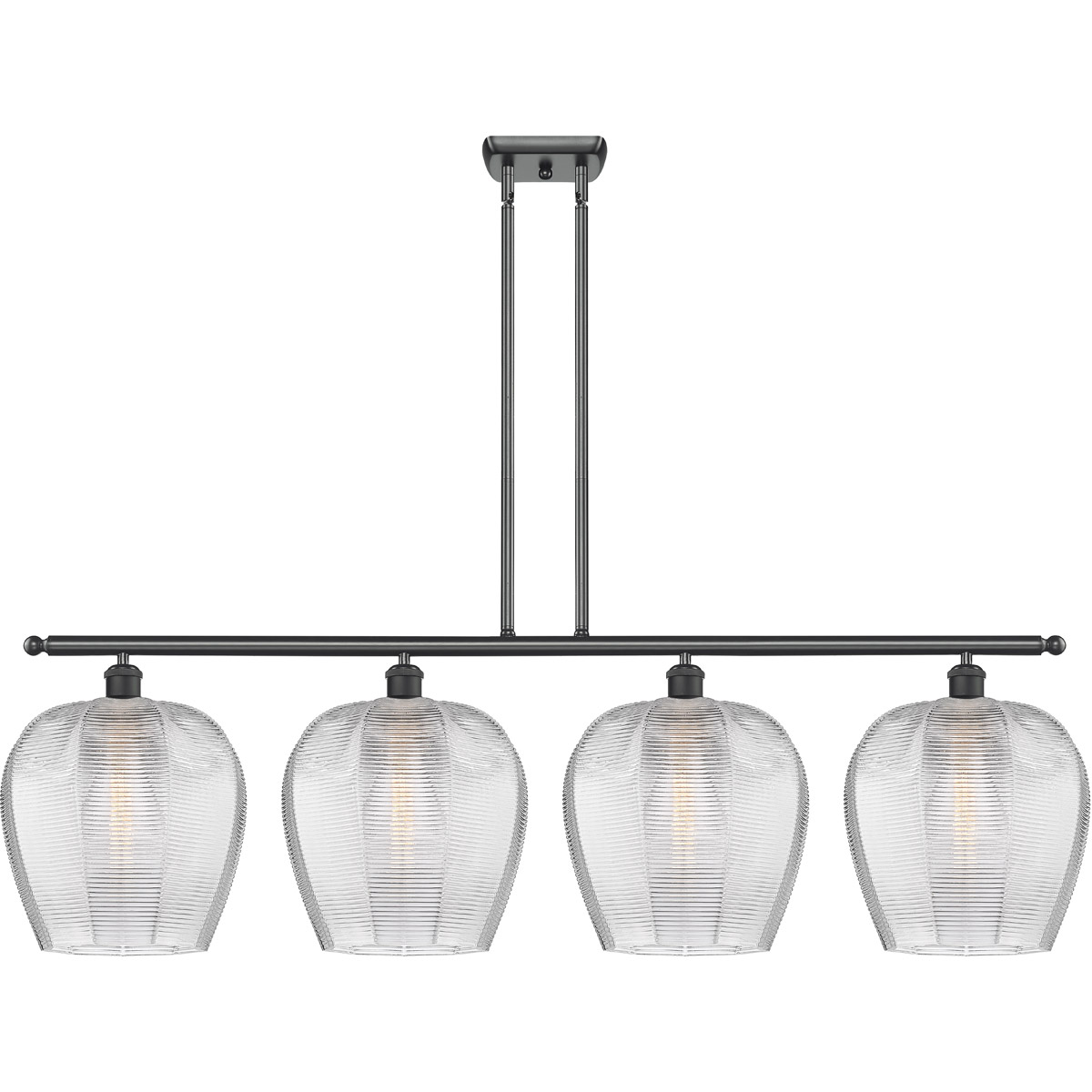 Innovations Lighting 516-4I-BK-G462-12 Ballston Norfolk 4 Light 50 inch Matte Black Island Light Ceiling Light in Clear Glass