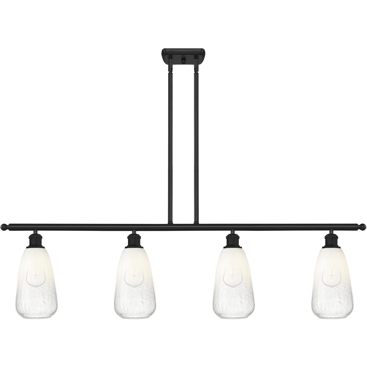 Innovations Lighting 516-4I-BK-G480-6OP Ballston Brookhaven Almond Island Light Ceiling Light in Matte Black, Opal Glass