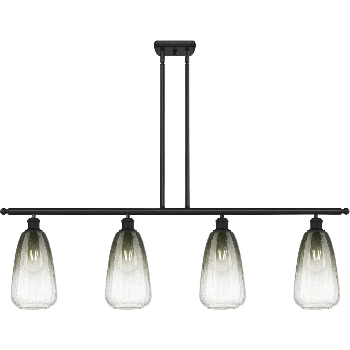 Innovations Lighting 516-4I-BK-G480-6SL Ballston Brookhaven Almond Island Light Ceiling Light in Matte Black, Slate Glass