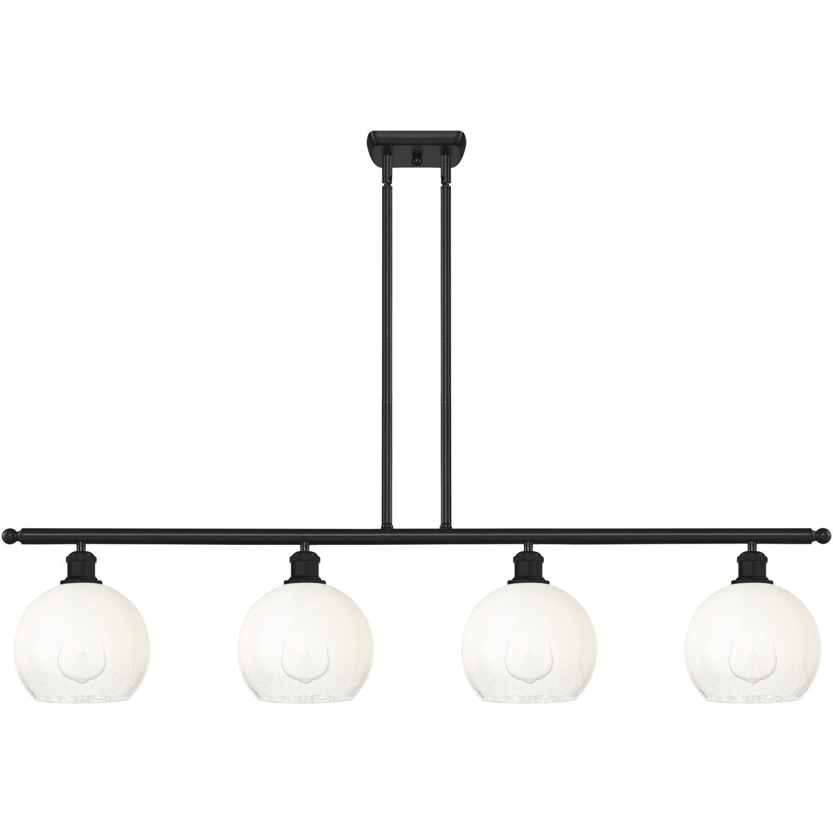 Innovations Lighting 516-4I-BK-G483-8OP Ballston Brookhaven Globe Island Light Ceiling Light in Matte Black, Opal Glass