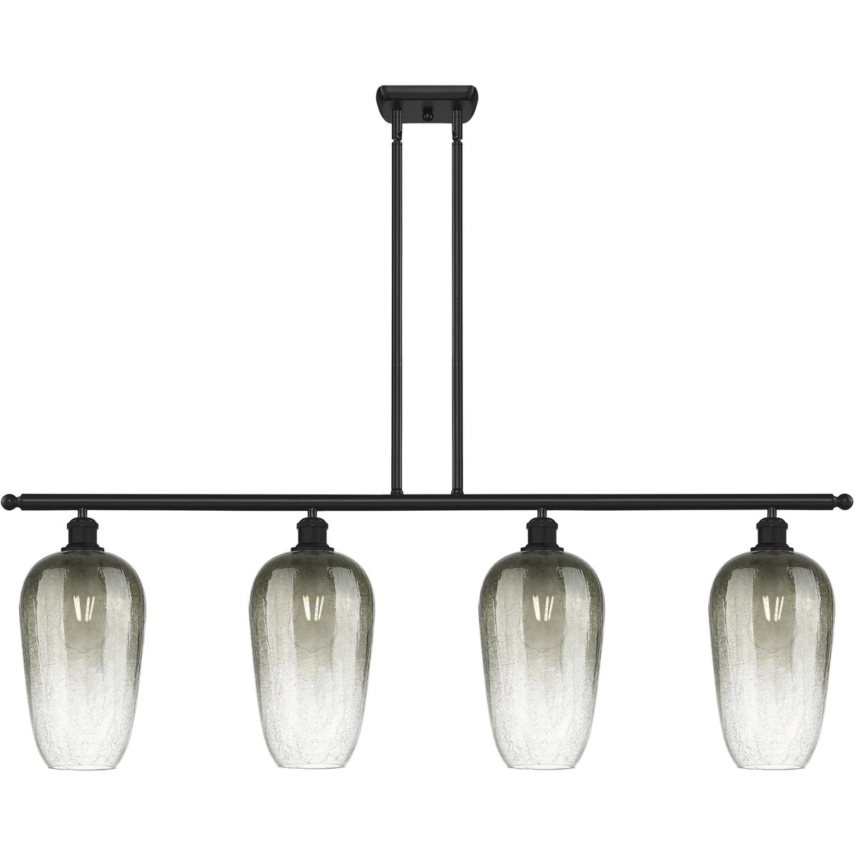 Innovations Lighting 516-4I-BK-G484-7SL Ballston Brookhaven Flute Island Light Ceiling Light in Matte Black, Slate Glass