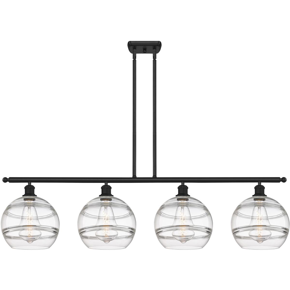 Innovations Lighting 516-4I-BK-G556-10CL Ballston Rochester 4 Light 48.25 inch Matte Black Stem Hung Island Light Ceiling Light