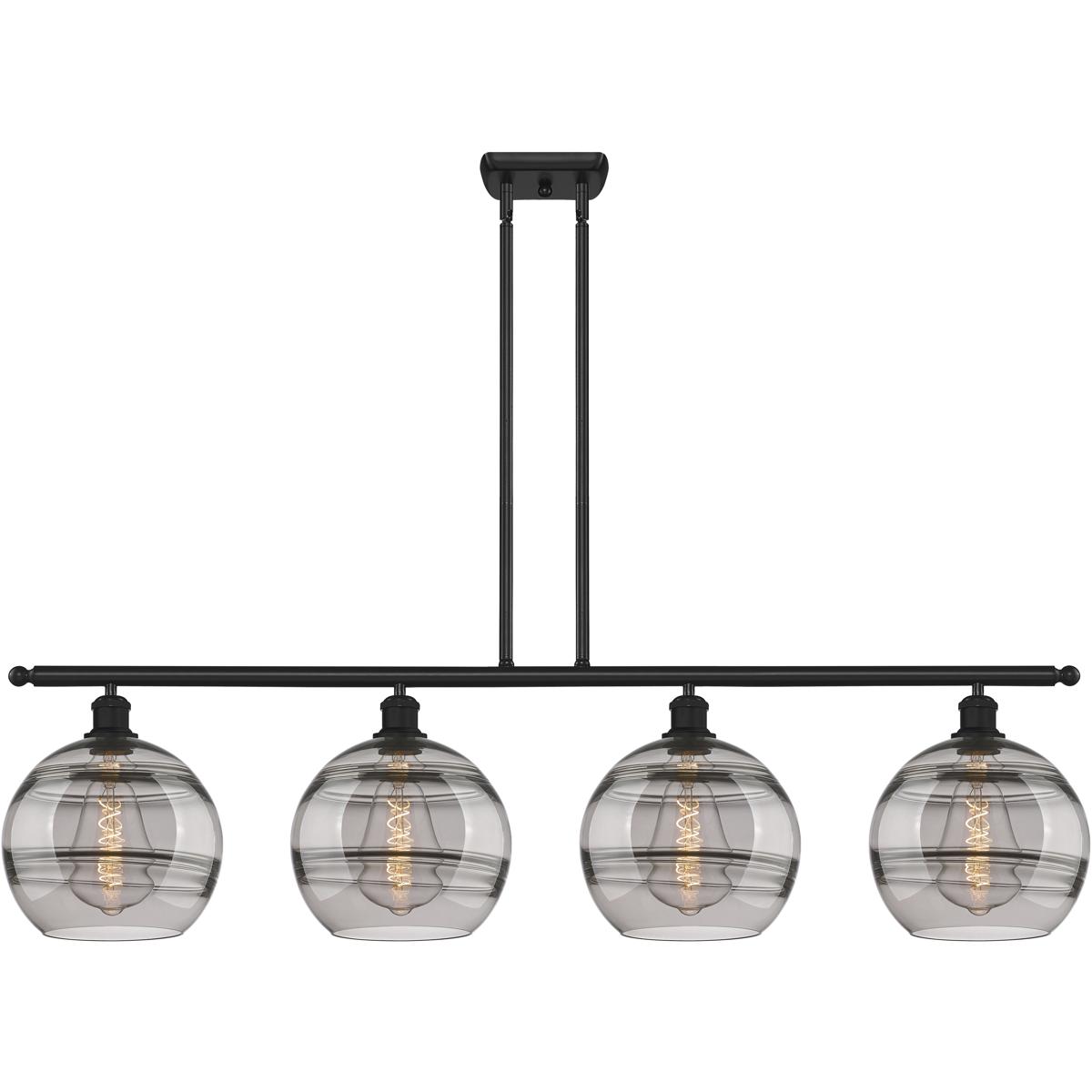 Innovations Lighting 516-4I-BK-G556-10SM Ballston Rochester 4 Light 48.25 inch Matte Black Stem Hung Island Light Ceiling Light