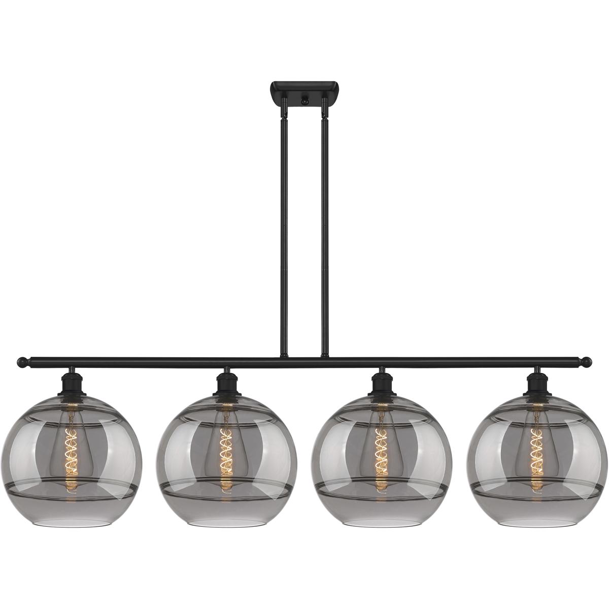 Innovations Lighting 516-4I-BK-G556-12SM Ballston Rochester 4 Light 50.25 inch Matte Black Stem Hung Island Light Ceiling Light