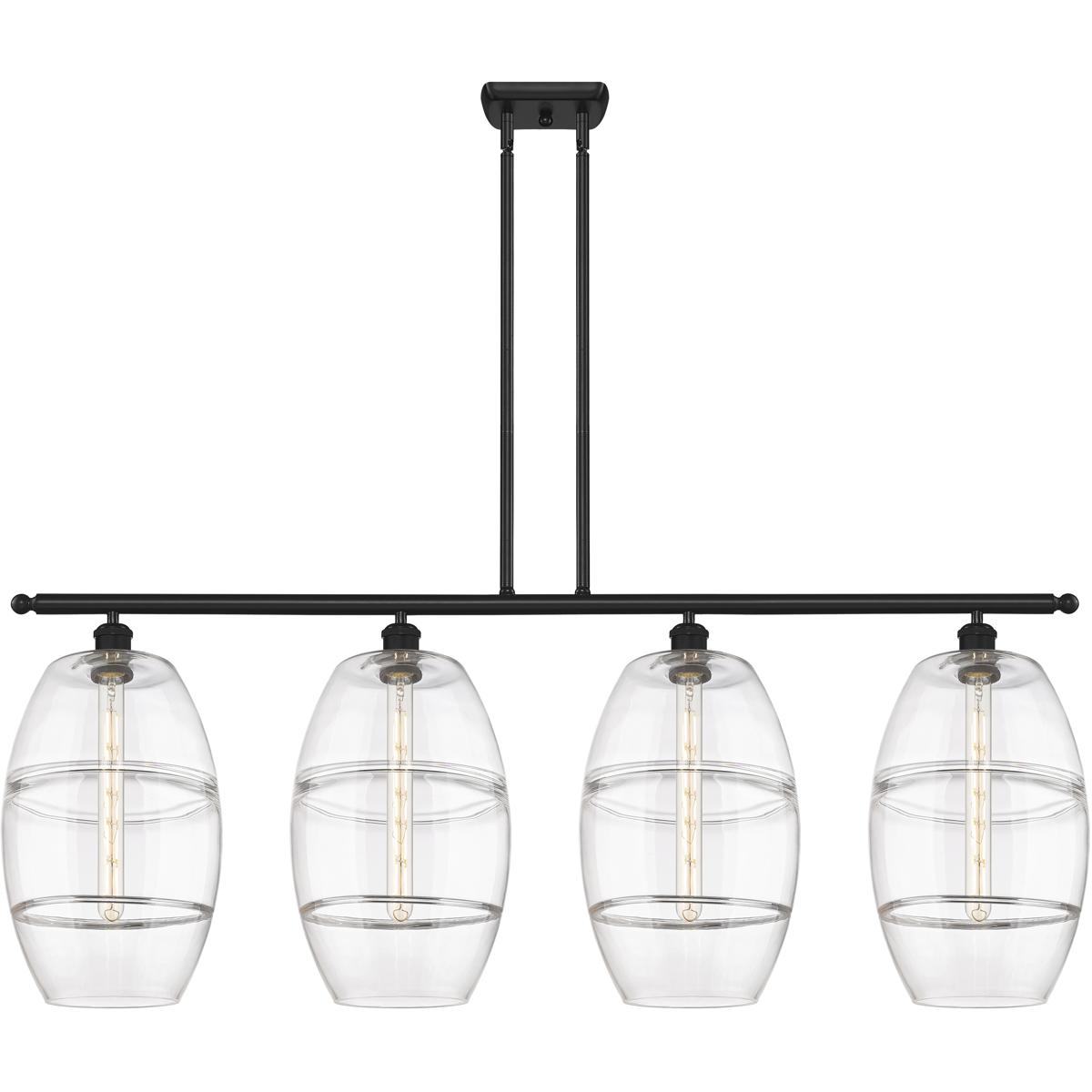 Innovations Lighting 516-4I-BK-G557-10CL Ballston Vaz 4 Light 48.25 inch Matte Black Stem Hung Island Light Ceiling Light
