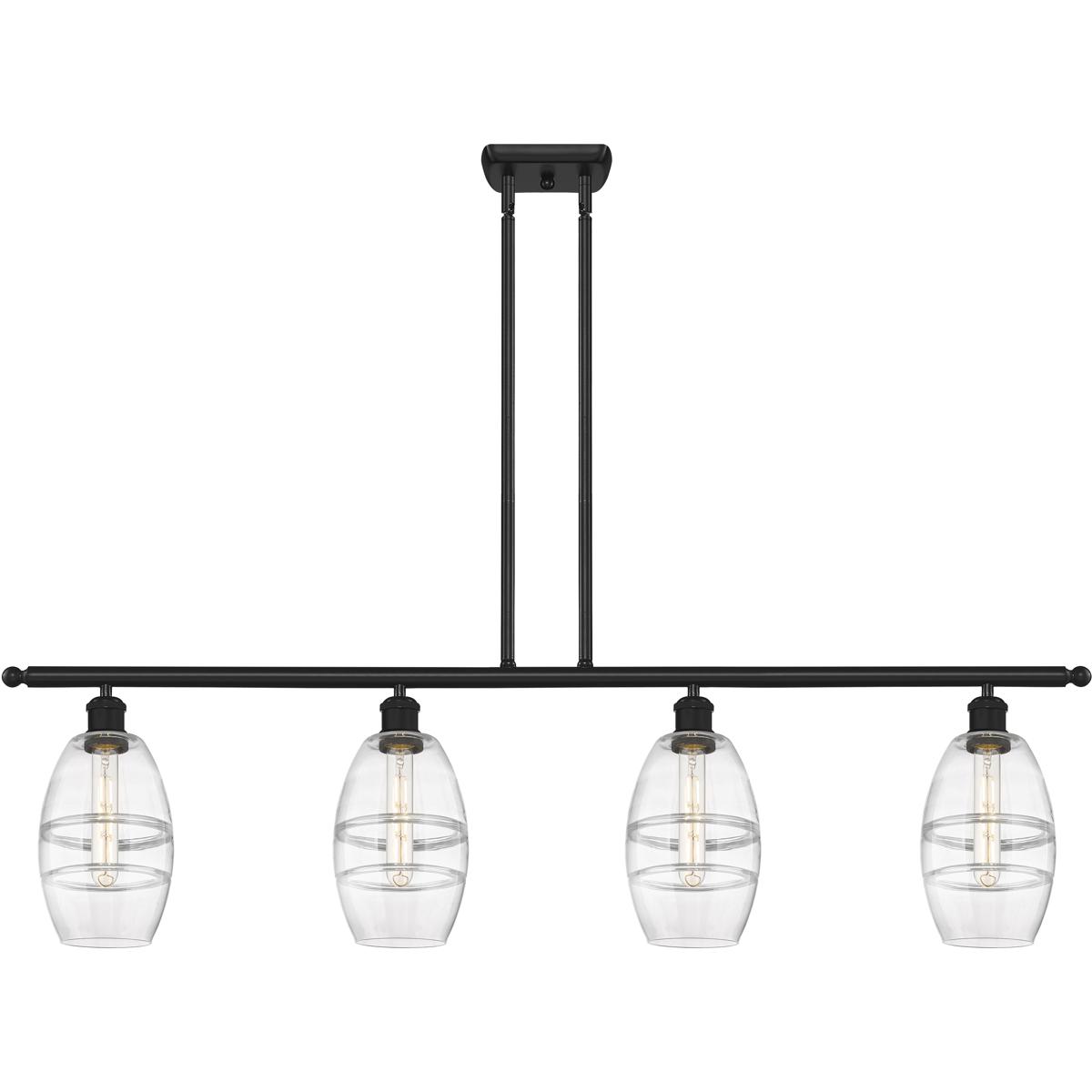Innovations Lighting 516-4I-BK-G557-6CL Ballston Vaz 4 Light 48 inch Matte Black Stem Hung Island Light Ceiling Light