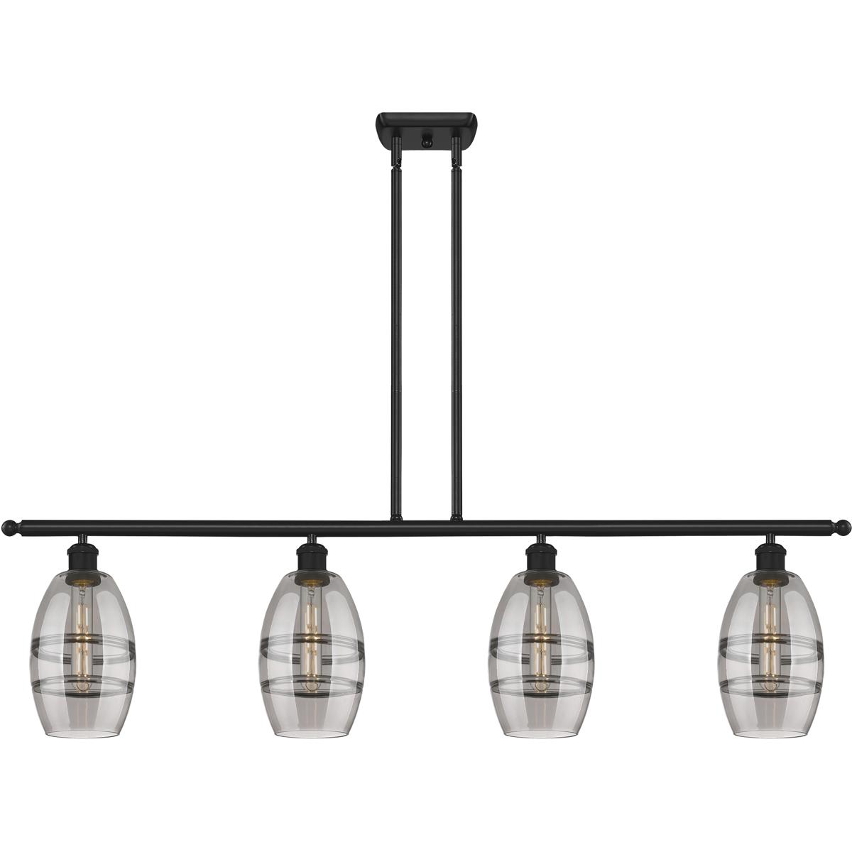 Innovations Lighting 516-4I-BK-G557-6SM Ballston Vaz 4 Light 48 inch Matte Black Stem Hung Island Light Ceiling Light