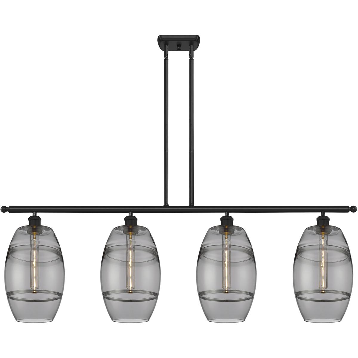 Innovations Lighting 516-4I-BK-G557-8SM Ballston Vaz 4 Light 48 inch Matte Black Stem Hung Island Light Ceiling Light