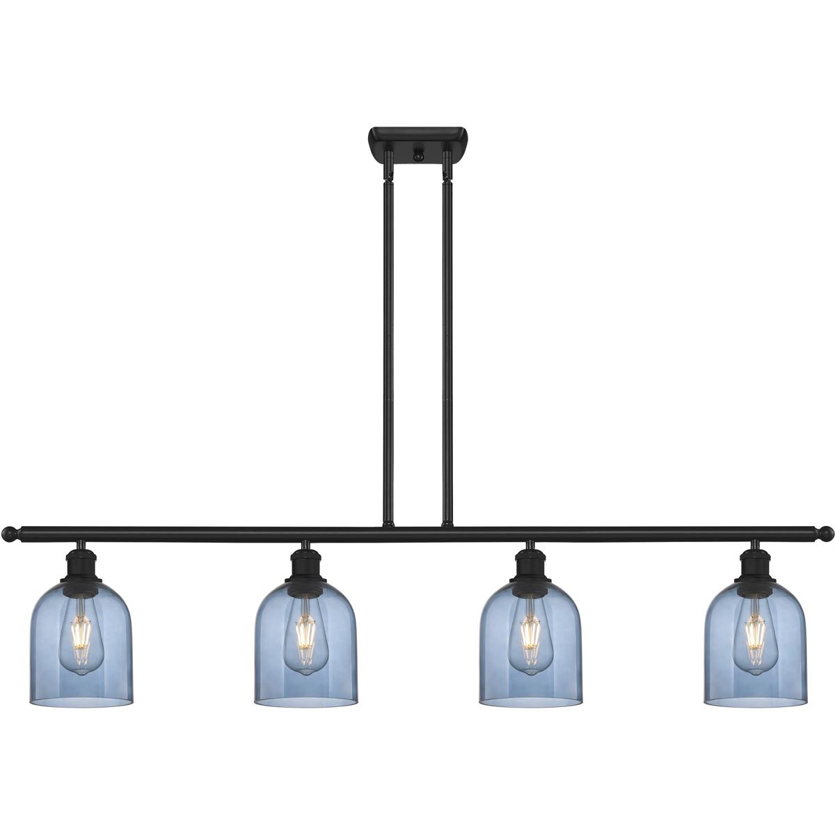 Innovations Lighting 516-4I-BK-G558-6BL Ballston Bella 4 Light 48 inch Matte Black Stem Hung Island Light Ceiling Light