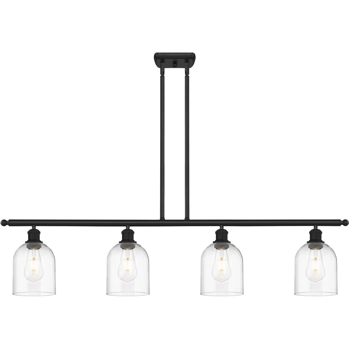 Innovations Lighting 516-4I-BK-G558-6CL Ballston Bella 4 Light 48 inch Matte Black Stem Hung Island Light Ceiling Light