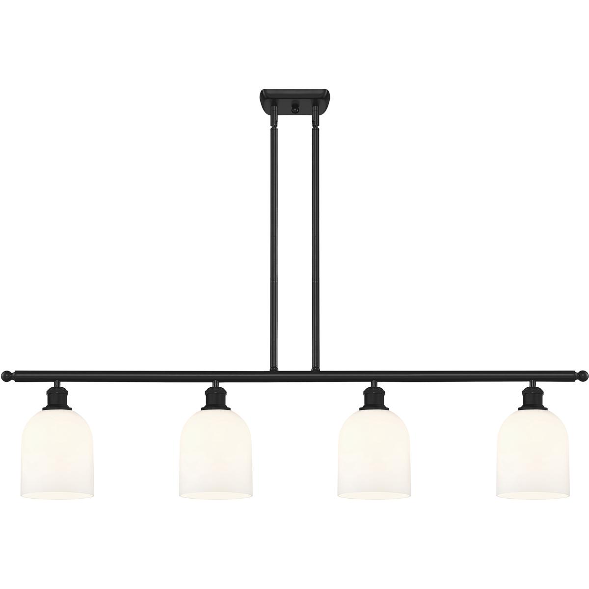 Innovations Lighting 516-4I-BK-G558-6GWH Ballston Bella 4 Light 48 inch Matte Black Stem Hung Island Light Ceiling Light