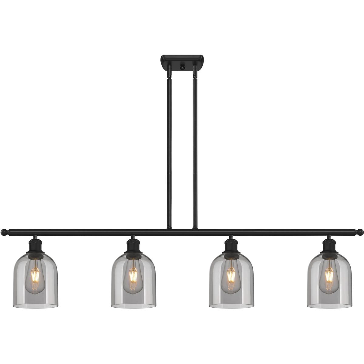 Innovations Lighting 516-4I-BK-G558-6SM Ballston Bella 4 Light 48 inch Matte Black Stem Hung Island Light Ceiling Light