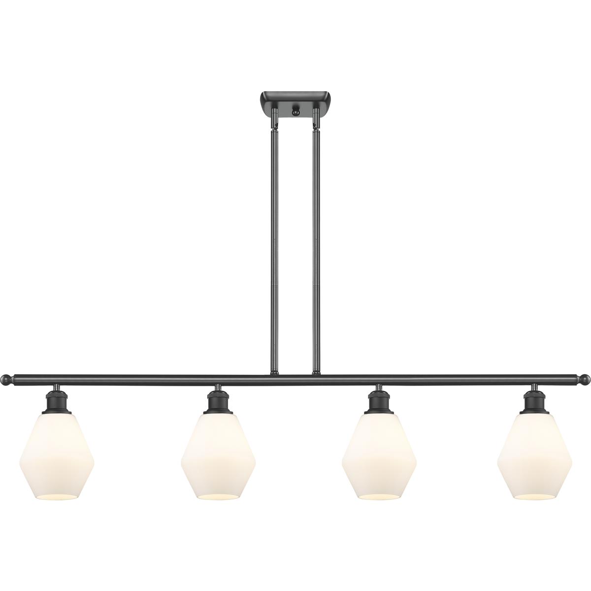 Innovations Lighting 516-4I-BK-G651-6 Ballston Cindyrella 4 Light 48 inch Matte Black Island Light Ceiling Light in Incandescent, Matte White Glass