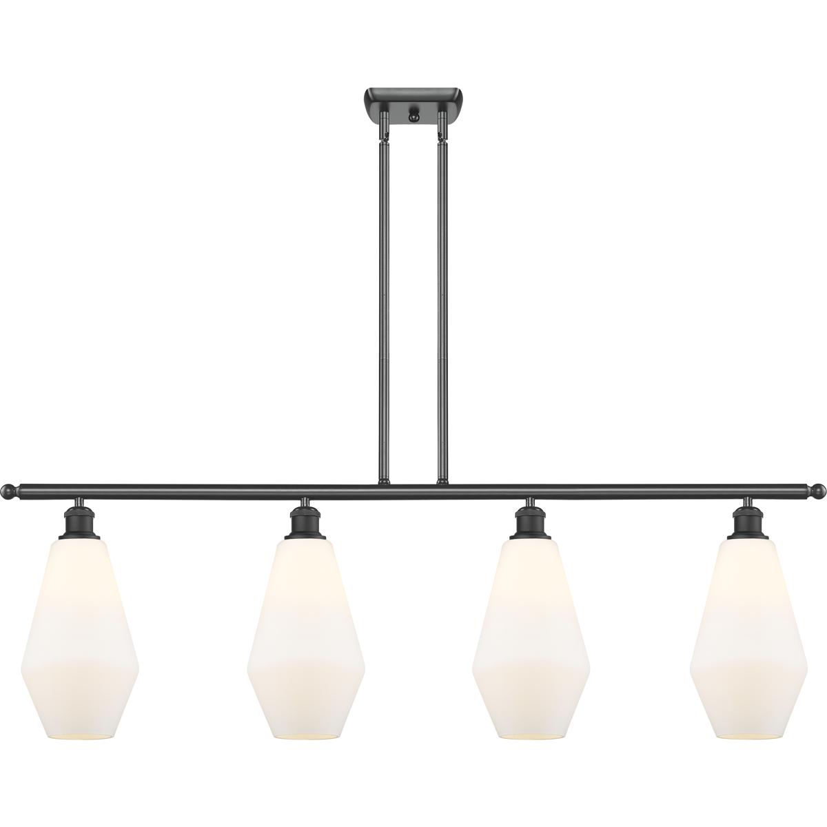 Innovations Lighting 516-4I-BK-G651-7 Ballston Cindyrella 4 Light 48 inch Matte Black Island Light Ceiling Light in Incandescent, Matte White Glass