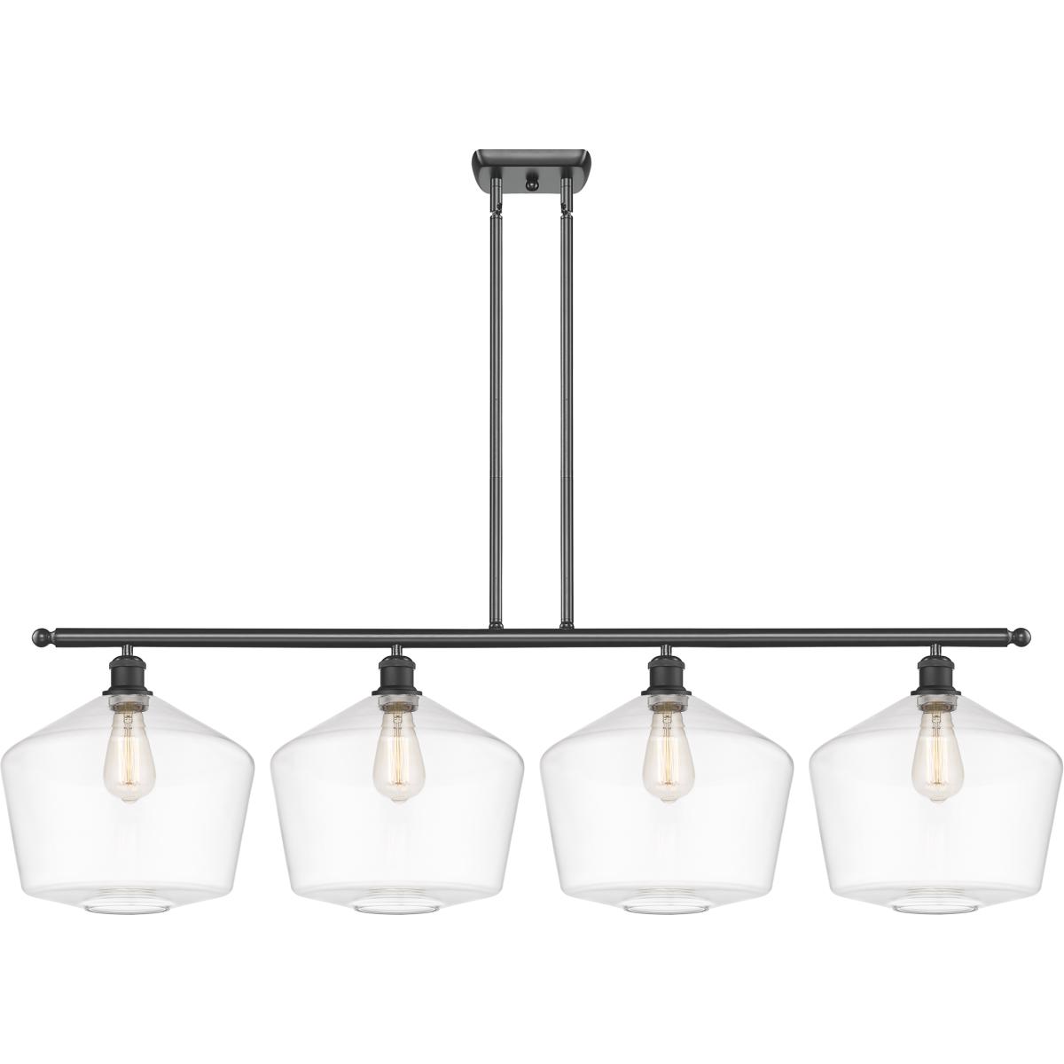 Innovations Lighting 516-4I-BK-G652-12 Ballston Cindyrella 4 Light 50 inch Matte Black Island Light Ceiling Light in Incandescent, Clear Glass