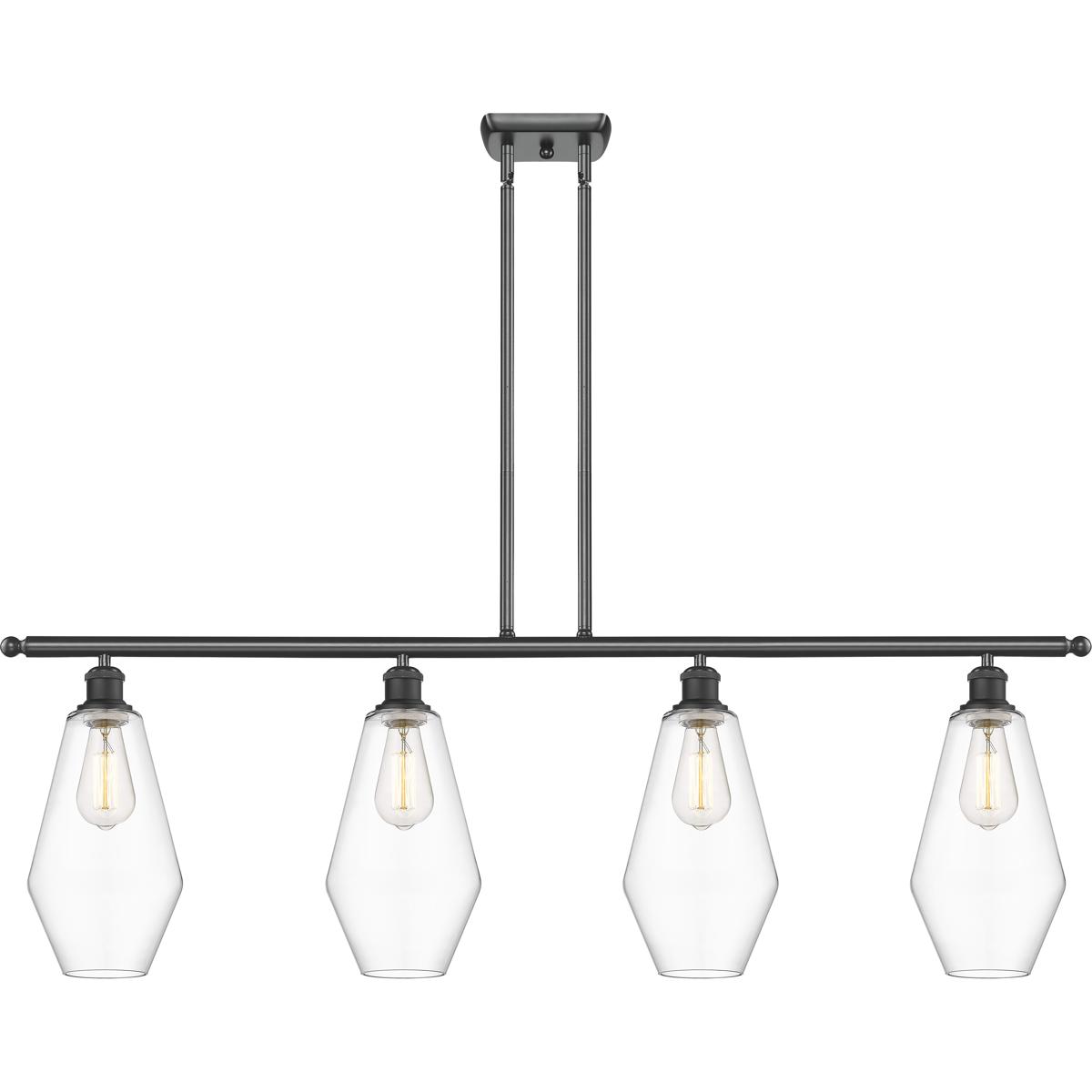 Innovations Lighting 516-4I-BK-G652-7 Ballston Cindyrella 4 Light 48 inch Matte Black Island Light Ceiling Light in Incandescent, Clear Glass