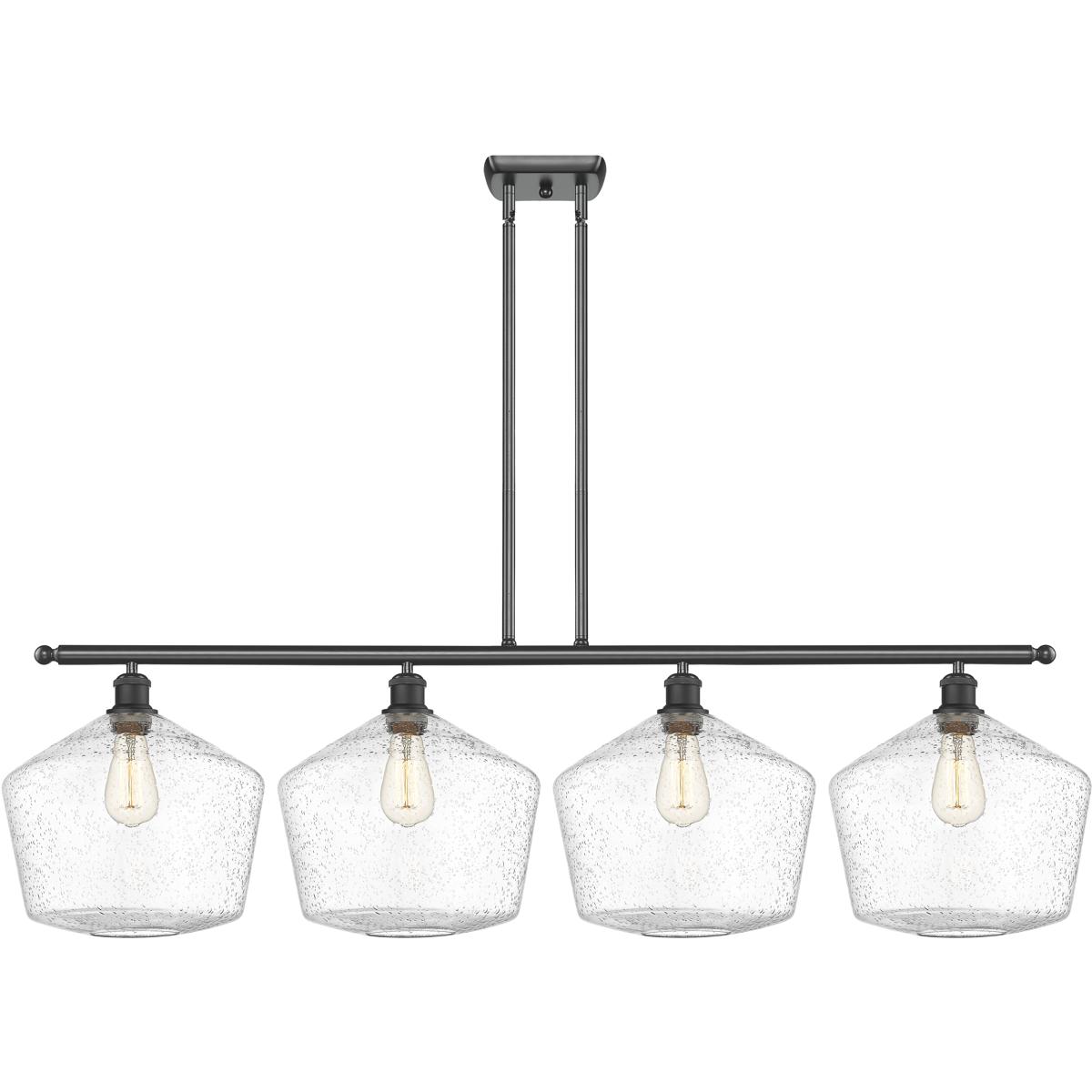 Innovations Lighting 516-4I-BK-G654-12 Ballston Cindyrella 4 Light 50 inch Matte Black Island Light Ceiling Light in Incandescent, Seedy Glass