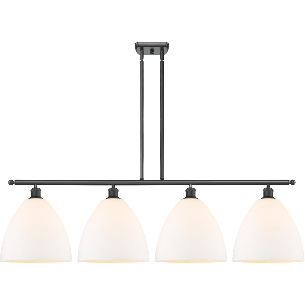 Innovations Lighting 516-4I-BK-GBD-121 Ballston Ballston Dome 4 Light 50 inch Matte Black Island Light Ceiling Light in Matte White Glass