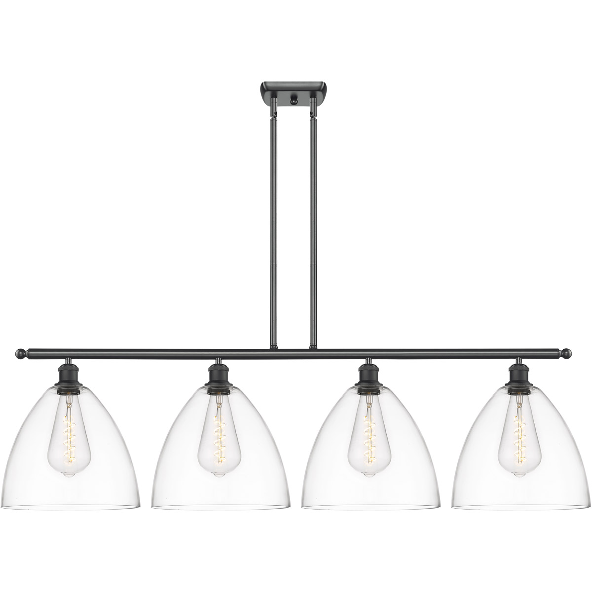 Innovations Lighting 516-4I-BK-GBD-122 Ballston Ballston Dome 4 Light 50 inch Matte Black Island Light Ceiling Light in Clear Glass
