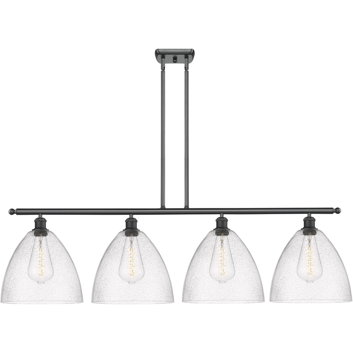 Innovations Lighting 516-4I-BK-GBD-124 Ballston Ballston Dome 4 Light 50 inch Matte Black Island Light Ceiling Light in Seedy Glass